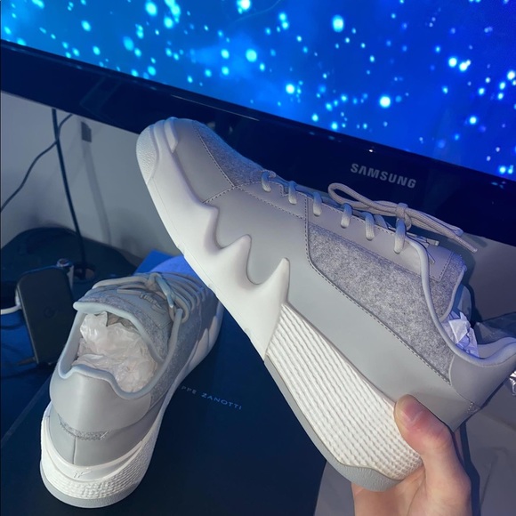 Giuseppe Zanotti Talon sneakers / size 9 / grey / white - Picture 4 of 13